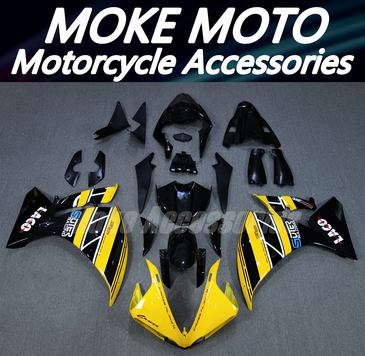 Kit Carene Moto Adatto Per Yzf R1 2009 2010 2011 Set Carrozzeria Iniezione Abs Di Alta Qualità Giallo Nero Laco