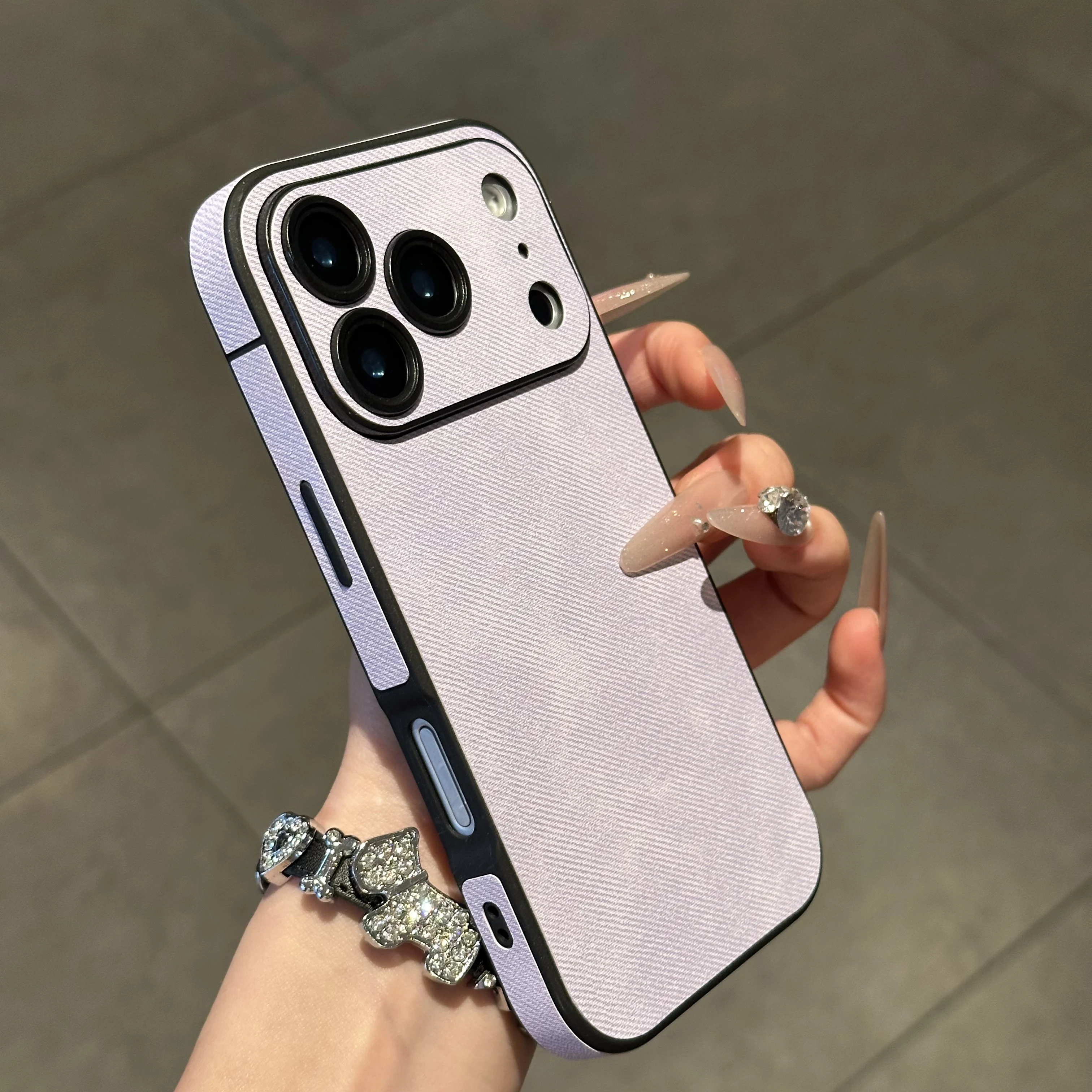 Luxury Solid Leather Shockproof Phone Case with Soft Silicone Bumper and Matte Finish