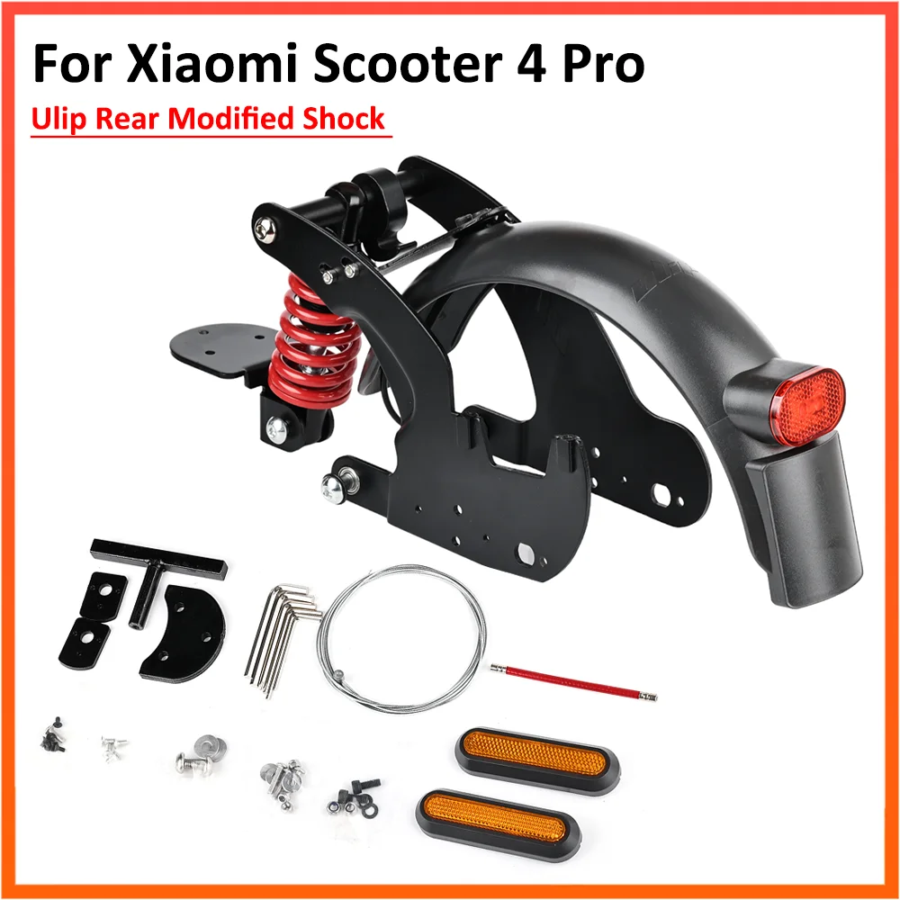 

4Pro Ulip Rear Modified Shock Absorber Kit For Xiaomi Electric Scooter 4 Pro Suspension With Fender Taillight Parts