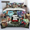 Grand Theft Auto GTA Gamer Comforter Bedding Set,Fashion Polyester Duvet Cover Bed Set Pillowcase, King Queen Size Quilt Cover 6