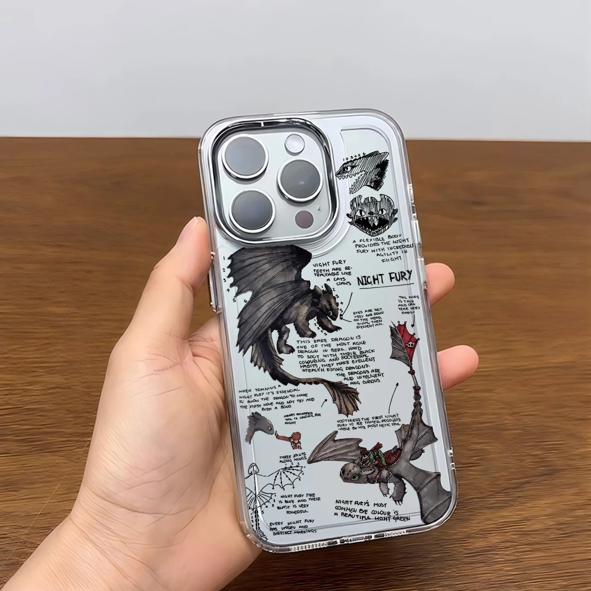 Charming Toothless Fury Dragon Transparent Silicone Phone Case
