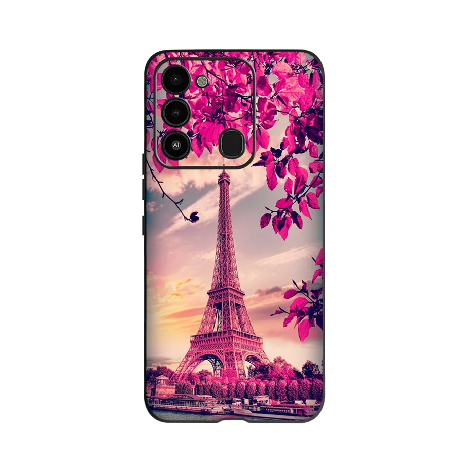 mobile pouch For Tecno Spark Go 2022 Case Fashion Flower Printed Protective Cover For Tecno Spark 8C Phone Case SparkGo KG5 Coque Soft Fundas flip cover with pen Cases & Covers