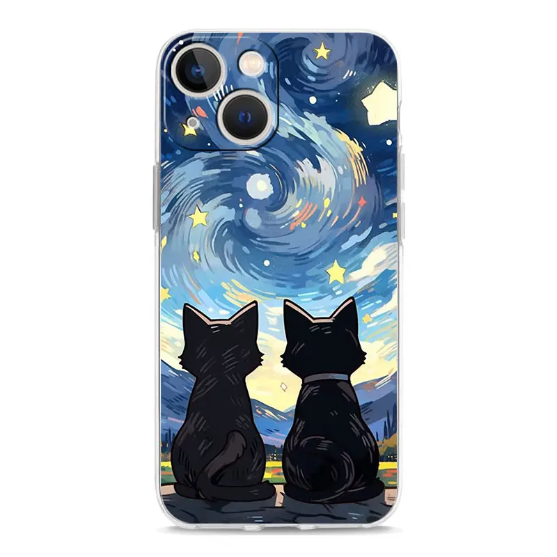 Van Gogh Starry Sky Cat Design Phone Case