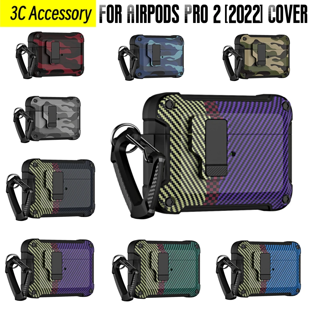 Nuovo [One Click Pop-Up] Per Airpods Pro 2 3 Custodia In Fibra Di Carbonio Colorata Custodia Protettiva Antiurto Per Uomo Per Air Pods Pro 1 2