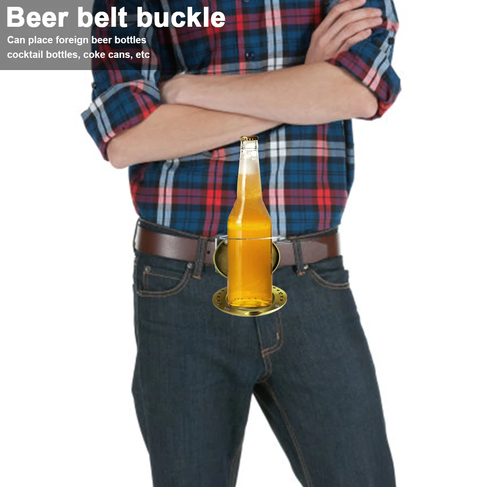 Beer Head Belt Funny Bottle Buckle for Outdoors Camping Picnic Wine Can Holder