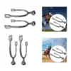 2 Pieces Horse Spur with Rotatable Gear Equestrian Accessory,Western Cowboy Spur 4