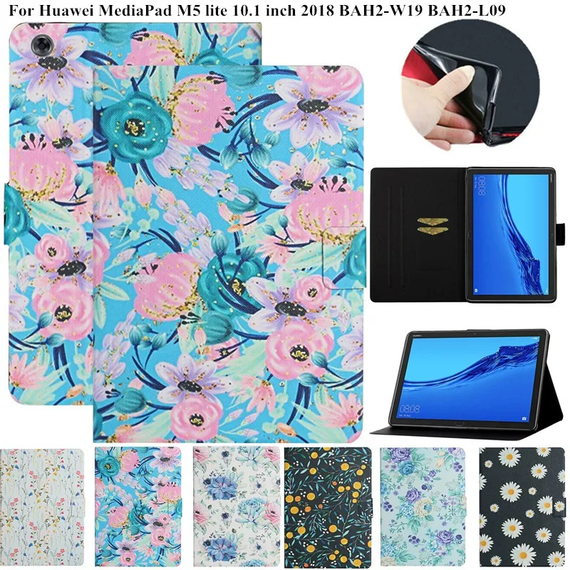 

Cute Flower Painted for Huawei MediaPad M5 Lite 10 Case Cover Silicone Inner Shell for Funda Tablet Huawei Media Pad M5 Lite 10