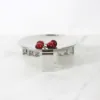 Modern simple European stainless steel silver round fruit tray ornament model house sales office soft decoration 3