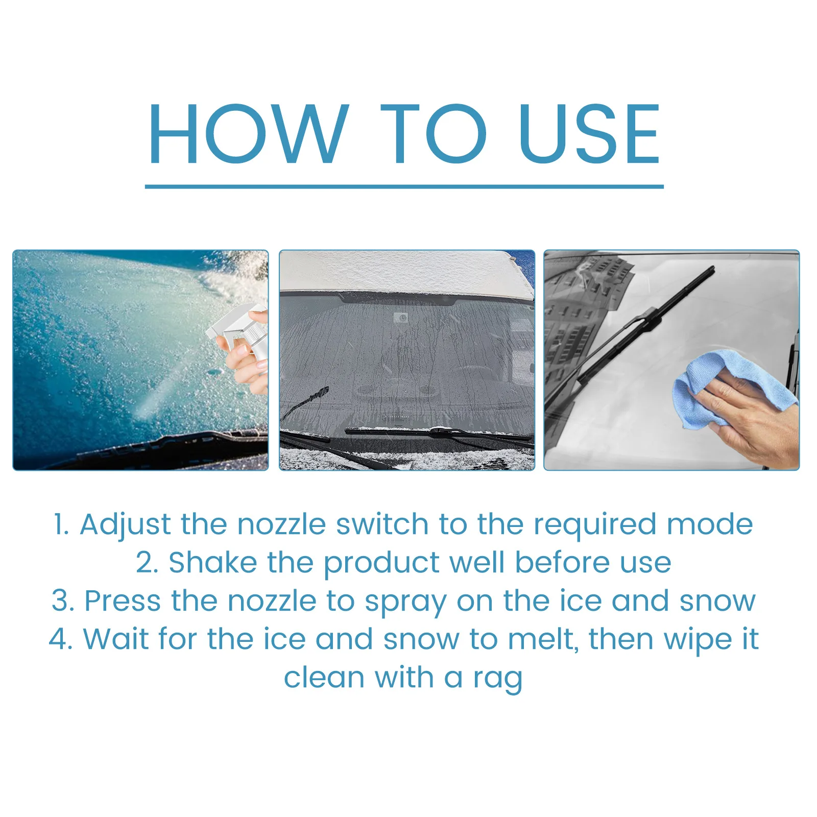 Car Deicing Spray Car Windshield Powerful Ice Remover For Auto Window Portable Defroster With No Damage Snow Melting