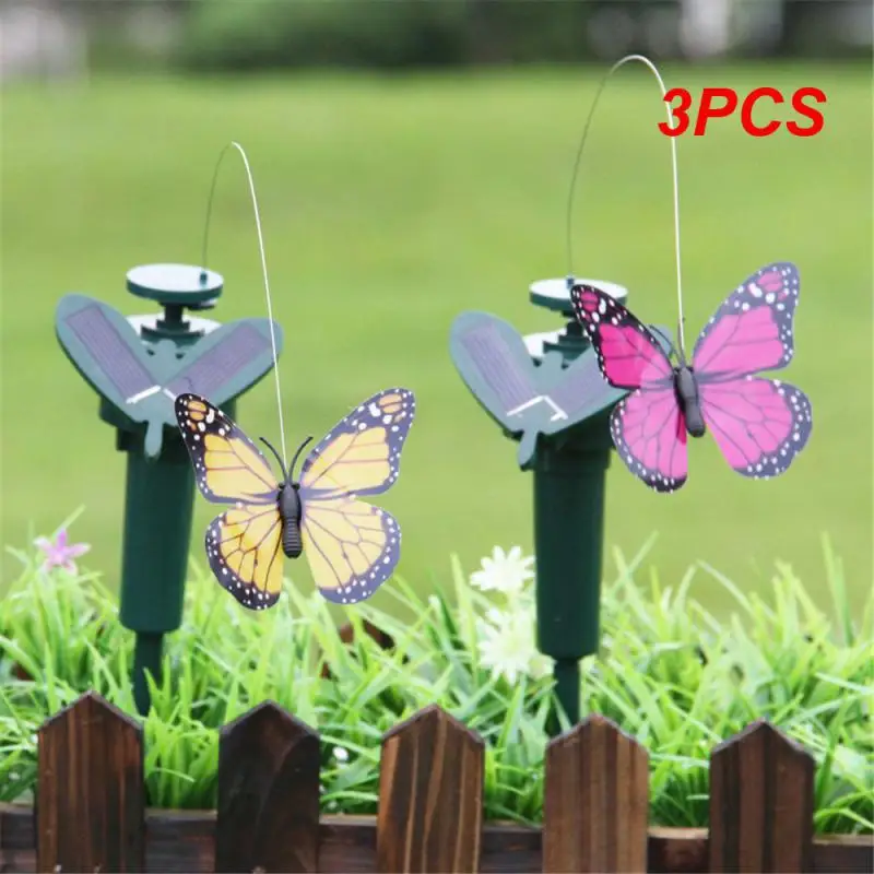 

3PCS Beautiful Vibration Solar Power Dancing Flying Fluttering Butterflies Hummingbird Sunflower Outdoor Yard Gardening