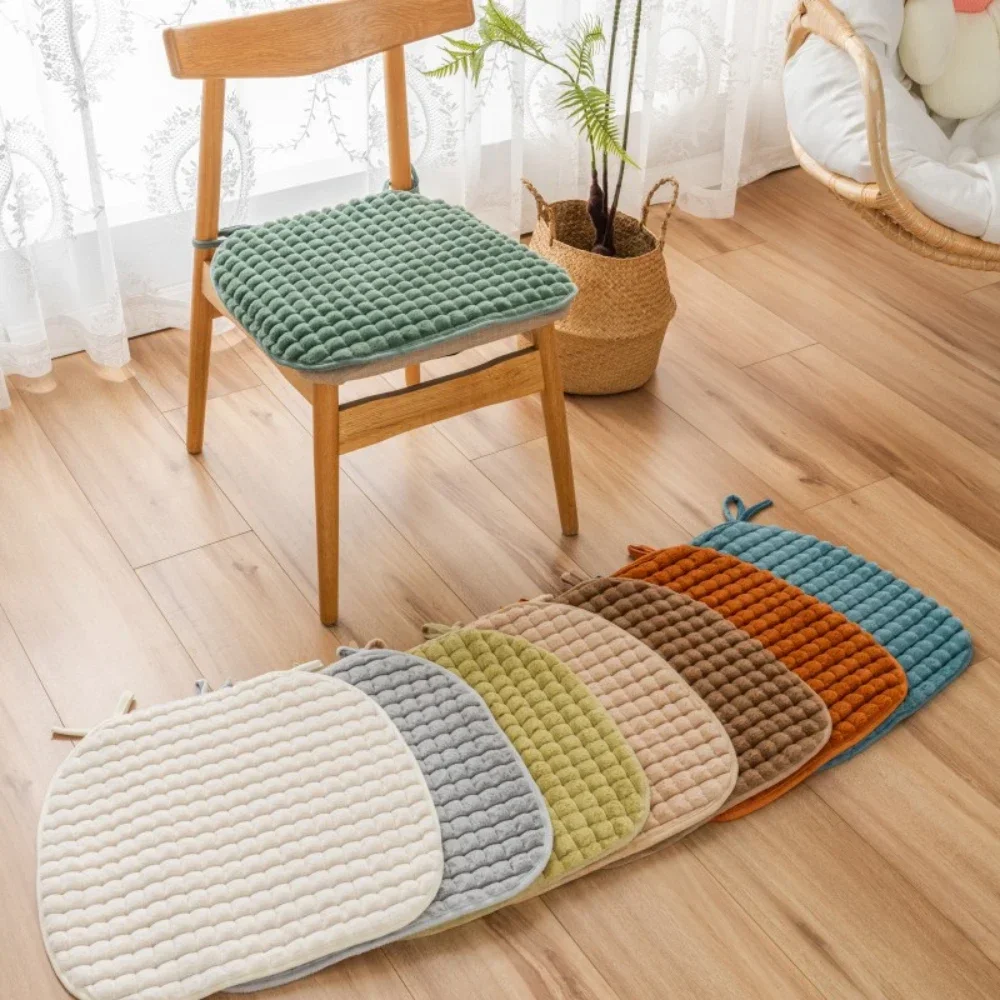 

Home Dining Chair Anti-slip Cushion Horseshoe-shaped Pure Cotton Seat Pads Solid Color Office Sedentary Stool Mats 방석