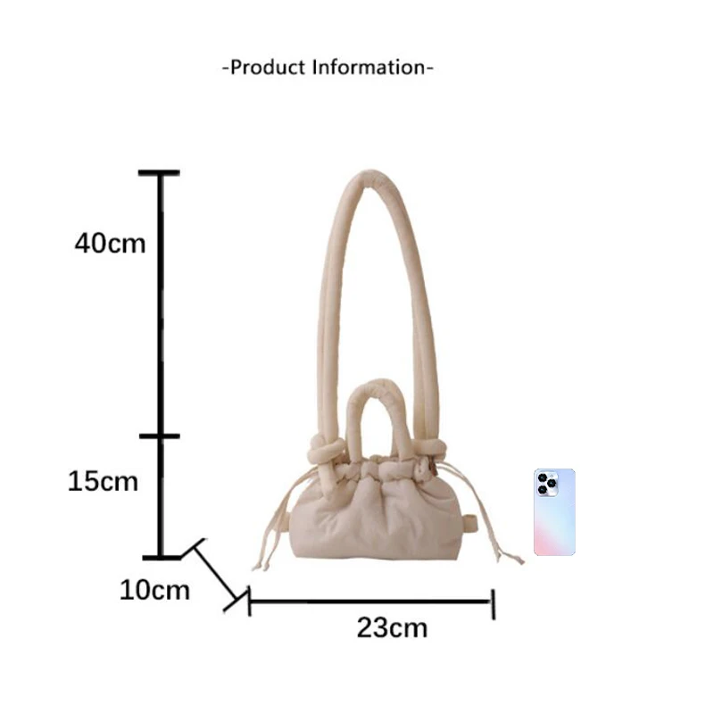 NAARIIAN Puffer Shoulder Bag – Woven Nylon Crossbody Purse, Lightweight Quilted Design, Magnetic Closure (White Pink, Small) - View #9