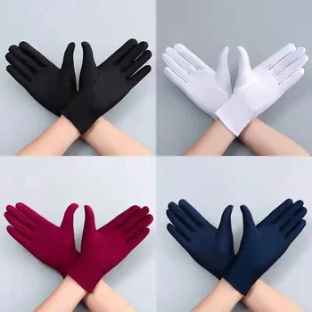 Spring and Autumn Thin Lycra Spandex High Elastic Jewelry Etiquette Sun Protection Dance Driving Performance Gloves 1