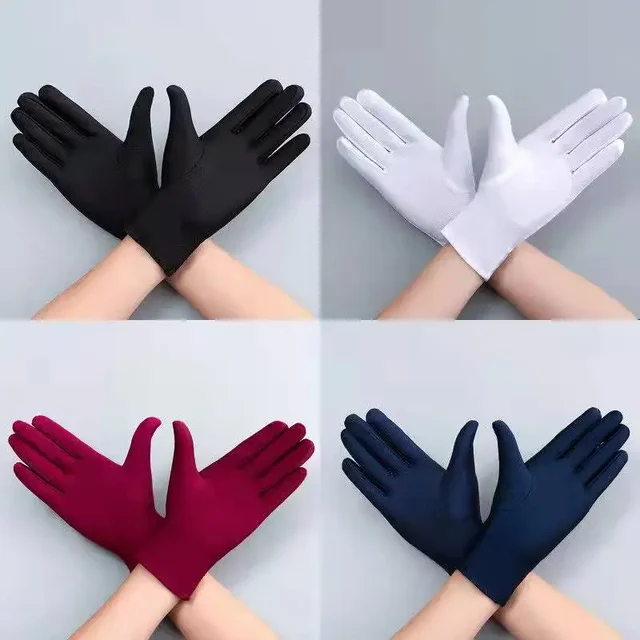 Spring and Autumn Thin Lycra Spandex High Elastic Jewelry Etiquette Sun Protection Dance Driving Performance Gloves 1