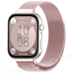 Milanese Loop Magnetic Stainless Steel Strap for Smartwatch - 2024 Newest Accessories (Official pink 10)
