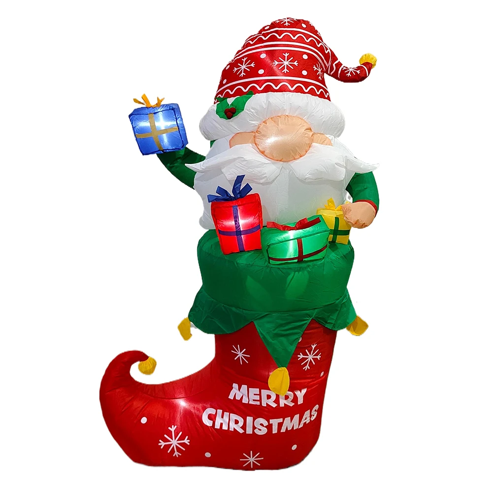 5FT Large Inflatable Santa Christmas Decoration with LED Lights Large Blow Up Santa for Christmas Party Yard Garden Decoration