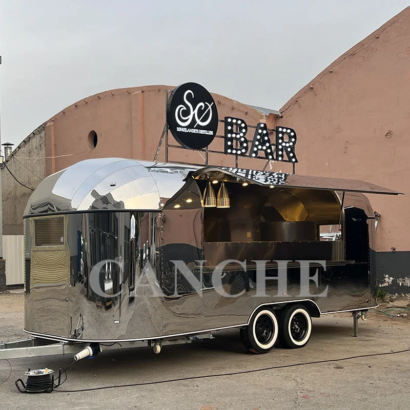 رومانيا مخصص Airstream المطبخ المحمول شاحنة الوجبا...