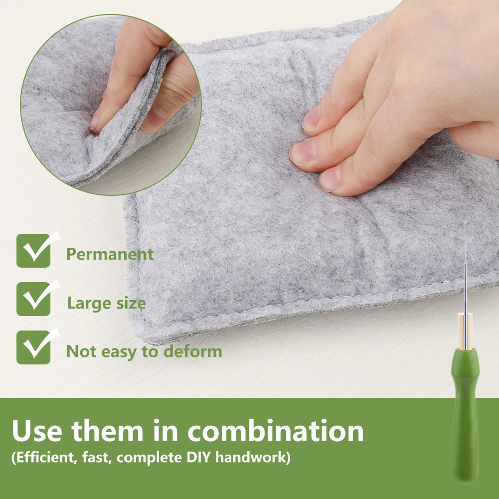 Needle Felting Kit 1PC Felting Underlay Set Dry Felt Pad Needle Holder Needles Wool DIY