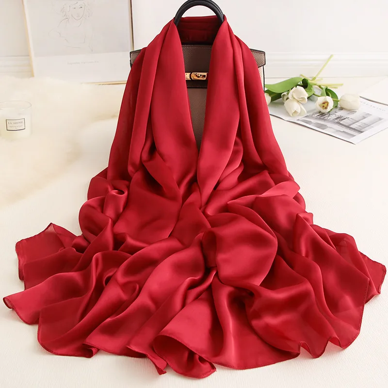 Women Luxury Solid Silk Scarves 2 Women Luxury Solid Silk Scarves 2