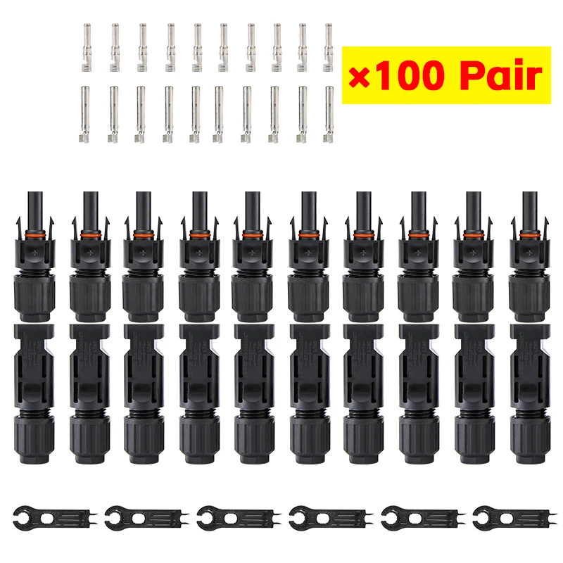 200/100/40/20/10/5 Pcs DC Solar Connector 1000V30A Panel Stecker IP67  waterproof Connectors Kit for PV/MC Cable 2.5/4/6mm2 - AliExpress