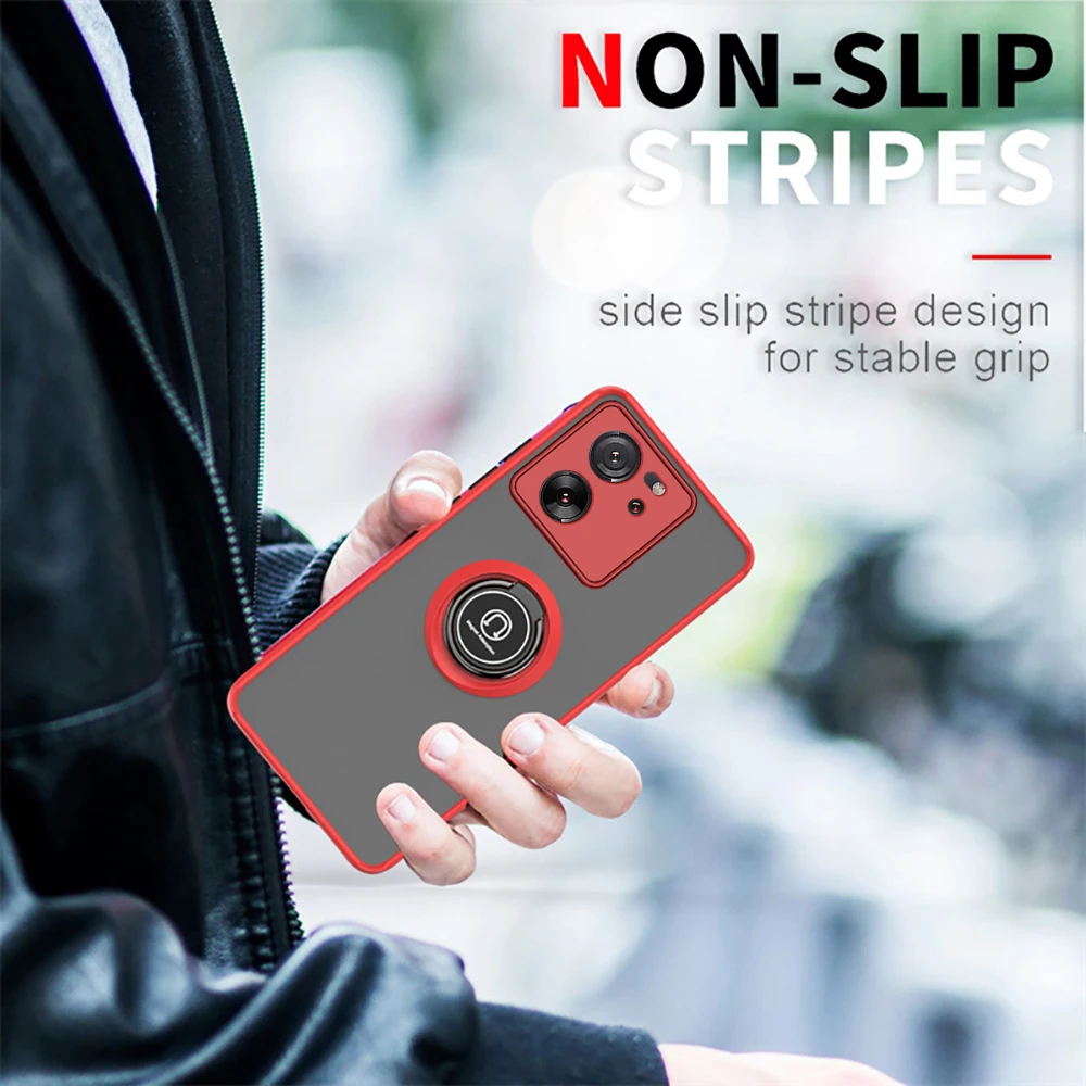 Armor Matte Case with Ring Magnetic Holder Stand - Robust Protection and Stylish Design