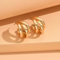 New Elegant Women Dangle Earrings C-shaped Painting Girls Hoop Earrings Flannelette Geometric Statement Earrings pendientes - Image 4