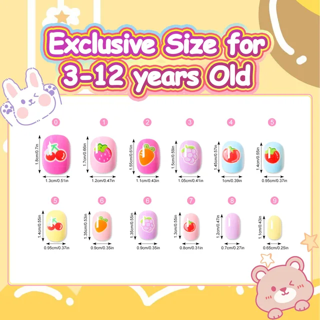 어린이용 가짜 네일로 찬란한 손톱 연출