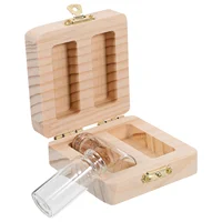2pcs Fetal Hair Keepsake Storage Box Infant Preserving Container Wooden Memory Holder Teeth Box Baby Souvenir Collection Bottle 1