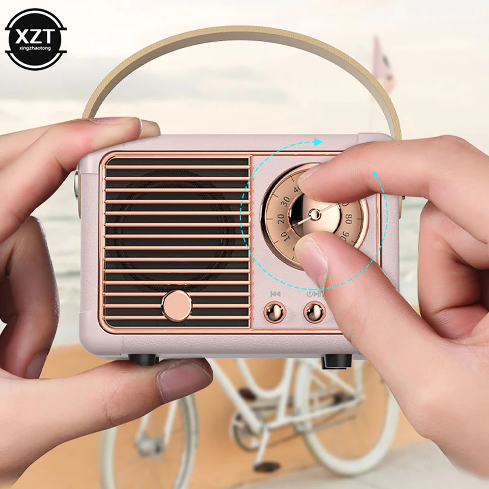 Retro FM Radio Speaker Bluetooth Cassa Altoparlante Per PC Cellulare TF Micro Sd Usb Mobili