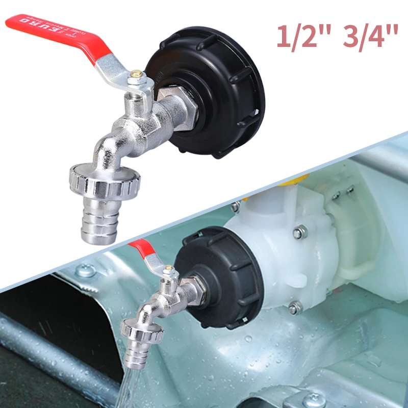 

IBC Water Tank Tap Adapter 1/2 3/4 1" Water Tank Ball Valve Faucets Fittings Water Hose Connector Garden Irrigation Accessories