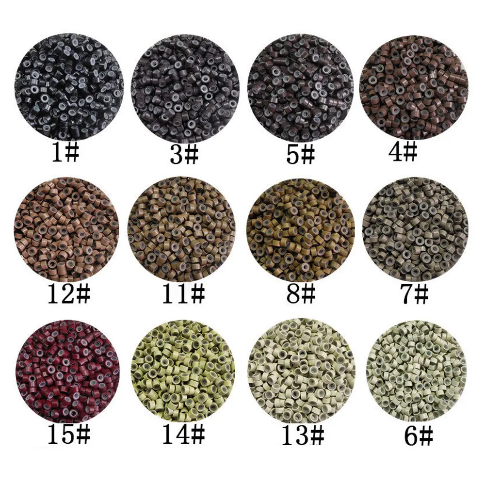 1000pcs 실리콘 마이크로 링크 튜브 링 5.0mmx3.0mmx3.0mm 헤어 익스텐션용 나노 비즈 살롱 헤어 익스텐션 도구