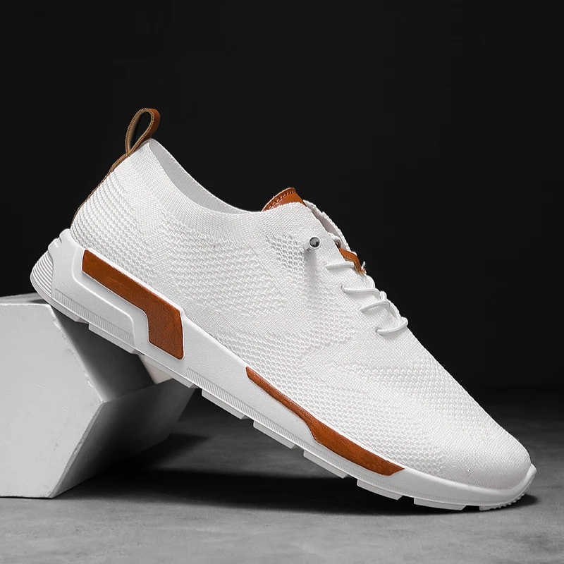 Men's Casual Breathable and Comfortable Mesh Running Shoes, Casual Sports Style, Solid Color, Pvc Sole Slip-On Low-Top Sports Shoes, Suitable for Spring/Summer Outdoor Activities