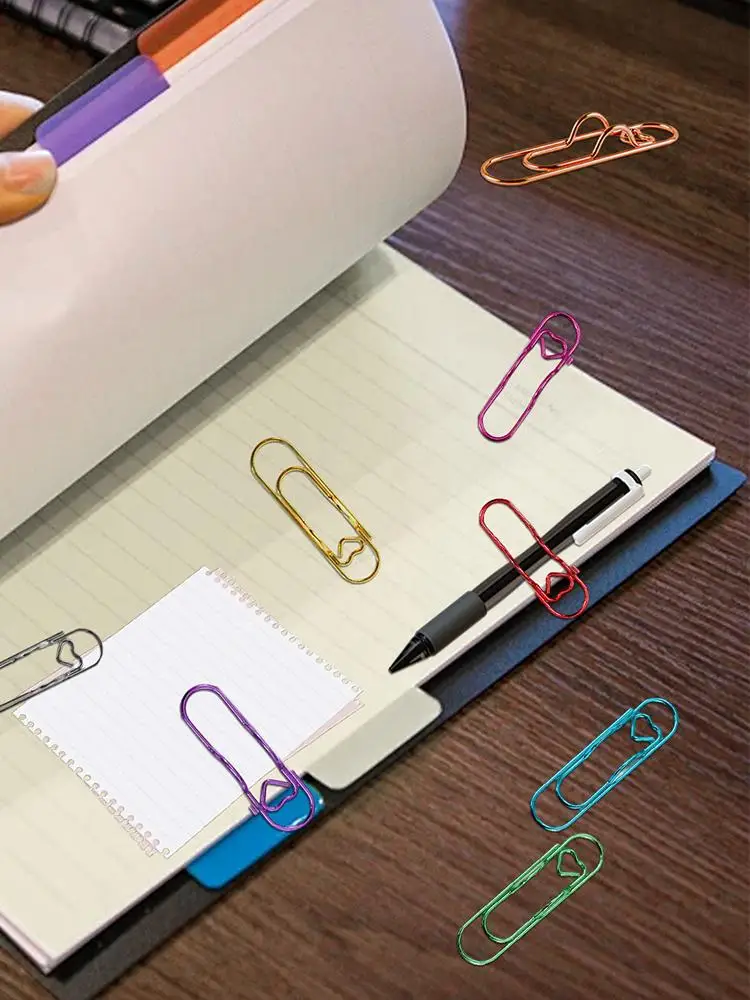 8 개/대 금속 펜 클립 홀더 노트북 금속 펜 홀딩 노트북 책 저널 용 경량 종이 클립 펜 홀더