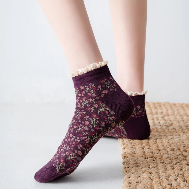  Trendy kawaii Socks Sock floral Cotton Socks Short
