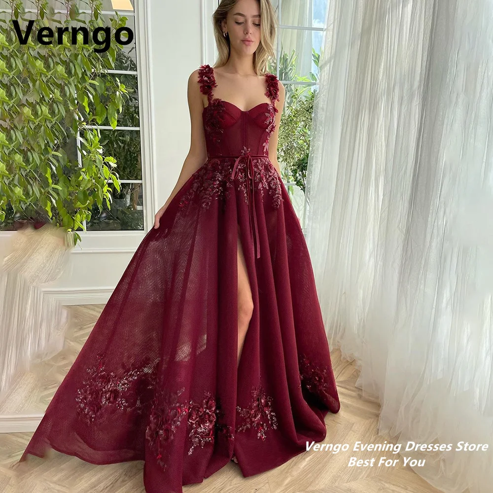 

Красное вечернее платье Verngo с сердечком, длинное платье на бретелях-спагетти с аппликацией и блестками, без рукавов, с Боковым Разрезом, платье для выпускного вечера