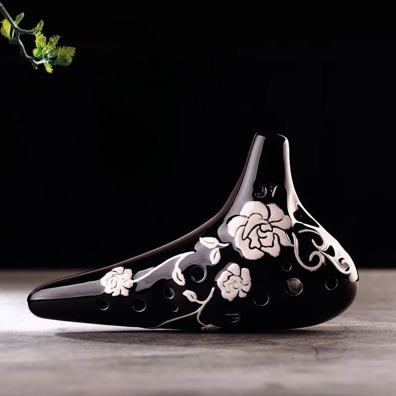 12 Holes C Tone Vintage Wind Relief Sculpture Ceramics Ocarina Professional Musical Instrument Beginner Accessory for Legend