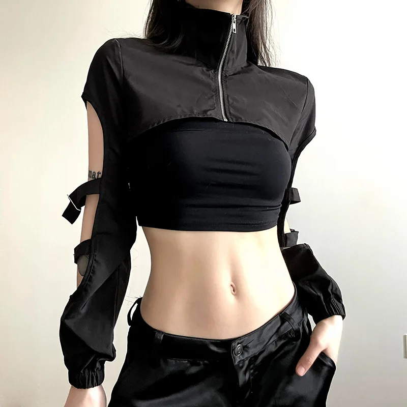 【KOOLOSET】High-neck Crop Nylon Jacket KOOLOSET】High-neck Crop Nylon Jacket