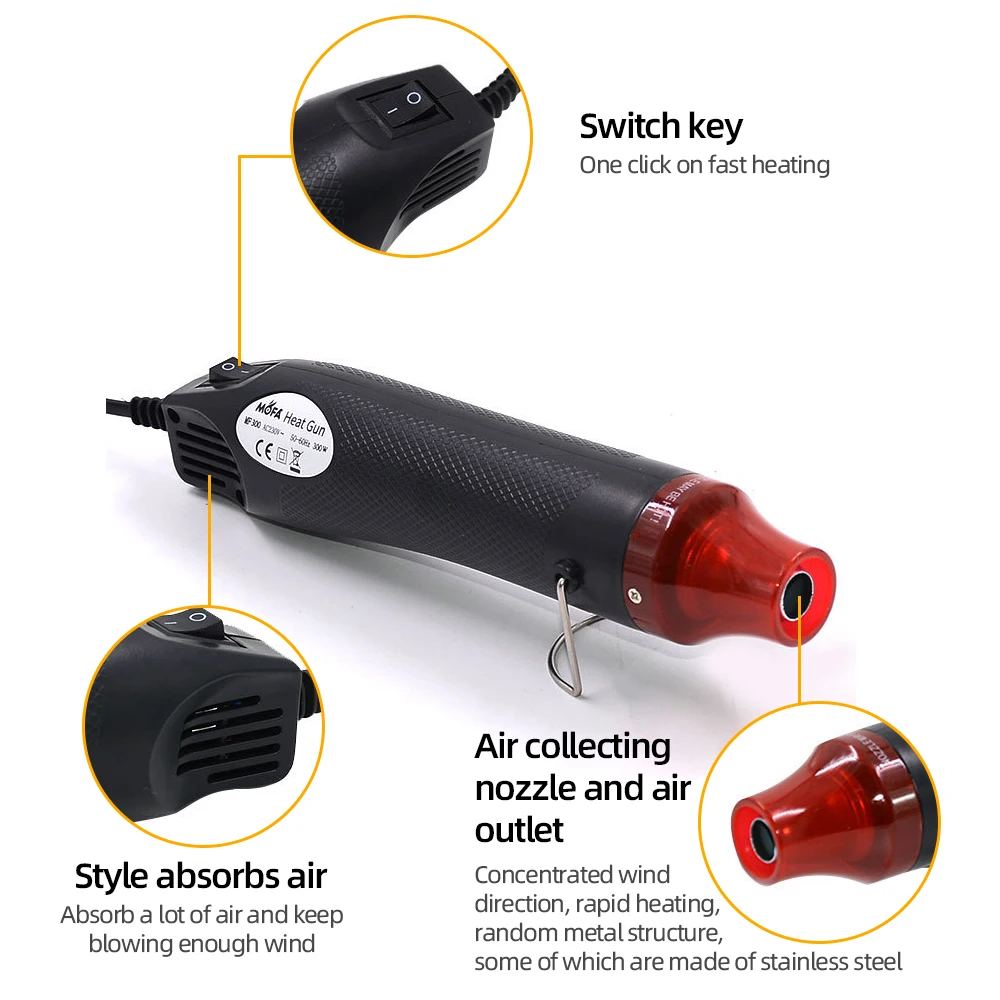 Portable Mini Soldering Heat Gun for Shrink Wrapping Handheld Electric Hot Air Gun Power Tool Hair Dryer DIY Craft Embossing PVC hot air gun heat gun mini hot air gun