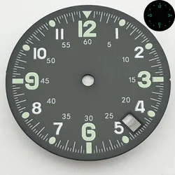 Dual Time Zone 28.5mm Green Blue Watch Dial with Single Calendar and C3 Luminous Feature (Green)