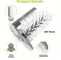 Enhanced Suction Cup Glass & Bottle Cleaning Brush (Cup Brush)