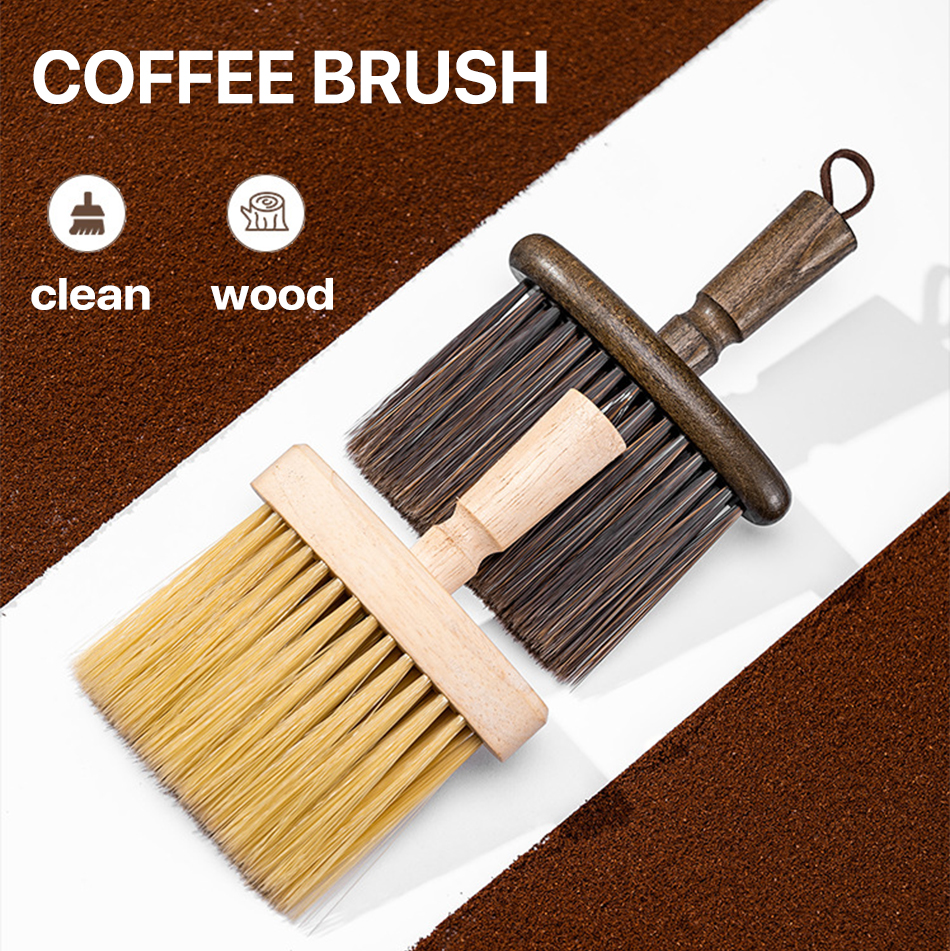 Coffee Cleaning Brush Powder Dusting Accessories for Coffee Table Barista Clean Tools Wooden Kitchen Brush Cleaning Bar