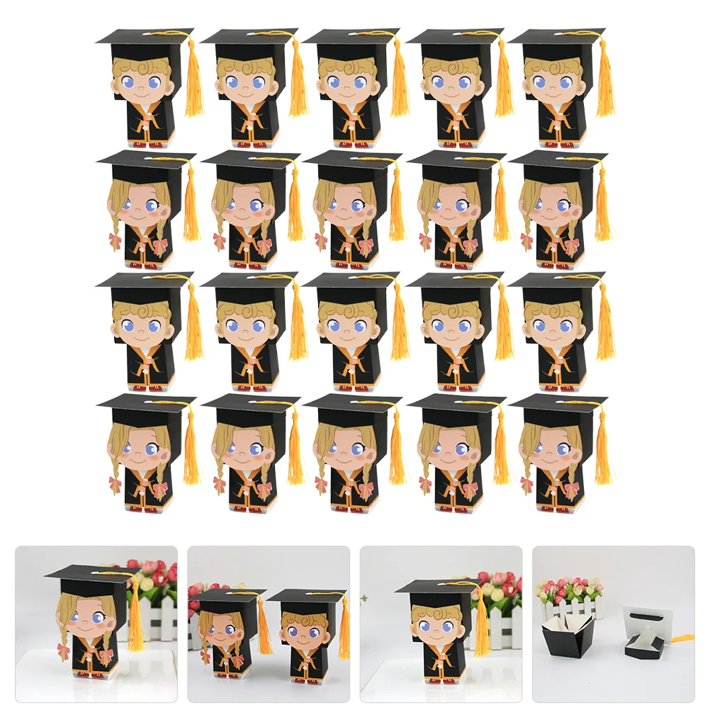 

Graduation Candy Boxes Party Favor Boxes Doctoral Cap Gift Cases Candy Containers Doctoral Cap Candies Packaging Container