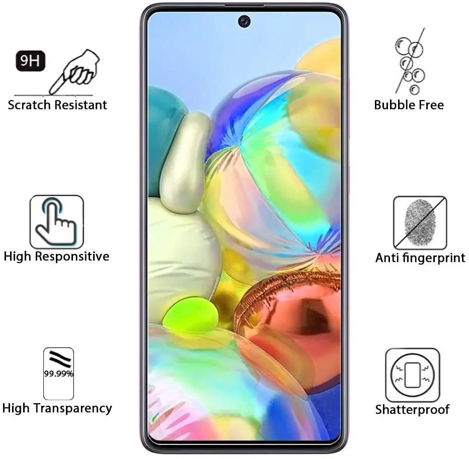 

Защитное стекло 9H HD для Samsung, Galaxy F41, A42, M51, M31, M21, M11, M01, A01, A11, A21, A31, A41, A51, A71, закаленное