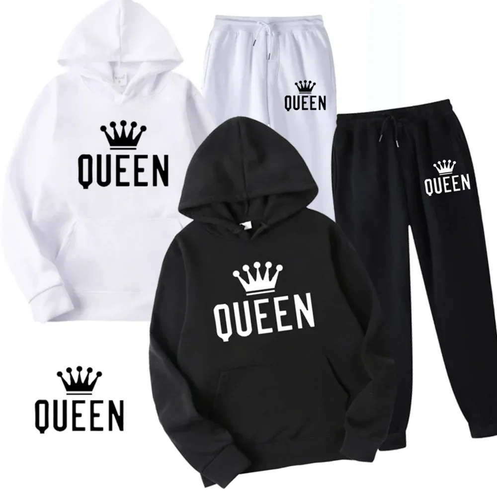 

Спортивная одежда, спортивные костюмы для женщин, Осень-зима, свободная повседневная Уличная одежда Y2k, модные брюки-джоггеры, свитер с капюшоном, комплект из 2 предметов для девочек