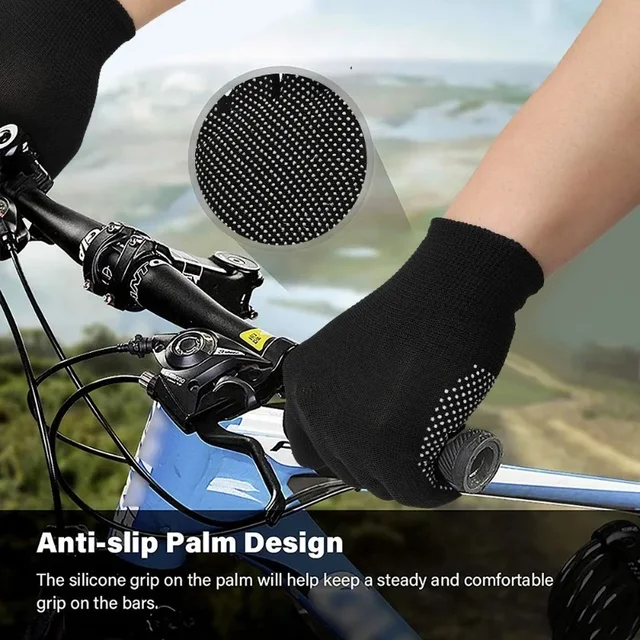 Non-slip Touchscreen Nylon Gloves Men Women Summer Outdoor Riding Sport Fitness Breathable Non-slip Sunscreen Half Finger Gloves 2