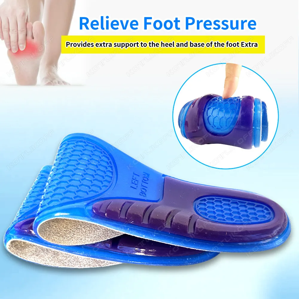 Silikon Gel Einlegesohlen Für Schuhe Weiche Stoßdämpfung Sport Schuhe Sohle Anti-slip Vorlage Für Mann Frauen Fuß Pflege einsätze – Detail 4