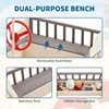 Large Wooden Sand Box Red Flag Rudder Lifebuoy Decoration Anchor Sign Bench Seats Storage Sand Pit for Beach Outdoor Light Wood 4