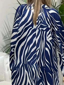 Plus Size Women's Striped Long Sleeve Shirt Dress Fashion Lantern Sleeve Dress Elegant Button Decoration Casual Long Dress 4