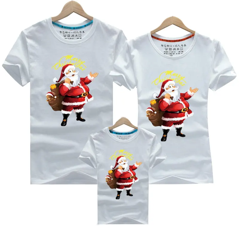 Ropa a juego para toda la familia, estampado de dibujos animados navideños, camiseta para adultos y niños, mameluco para bebé, padre, hijo, madre e hija