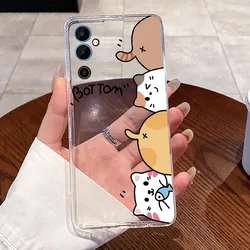 Funda de teléfono transparente de gato cute en silicona estética
